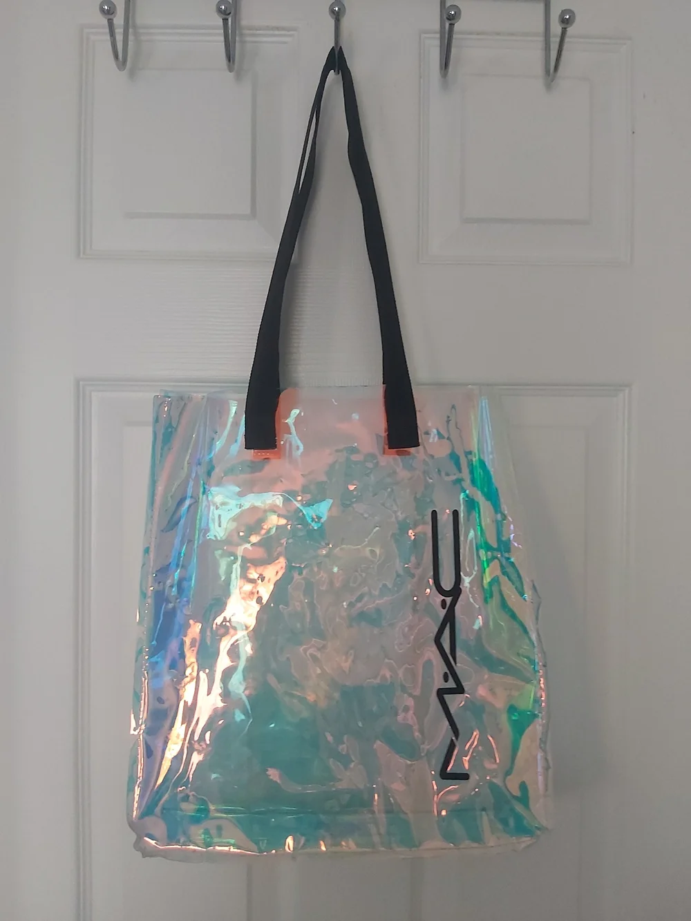 MAC Cosmetics Iridescent Holographic Tote Bag in Multi - Picture 1 of 11